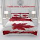 thumbnail image 1 of 3pcs Bright Red Leaves Symmetrical Composition Showing The Natural Beauty of Autumn Theme Print Three Piece Bedding Set Soft Duvet Cover And Two Pillowcases, 1 of 5