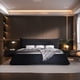 thumbnail image 2 of King Size Upholstered Platform Bed with Special Shaped Velvet Headboard, Metal & Solid Wood Frame,Black, 2 of 3