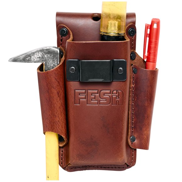 Estuche para herramientas FESA Small Leather 4 en 1, cuero de plena flor pesado