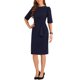 thumbnail image 2 of Vestido fruncido INSPIRE CHIC para mujer, vestido de trabajo de manga corta, moderno, M azul marino, 2 of 6