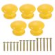 thumbnail image 1 of Uxcell 5 Paquete de Pomos Redondos de Madera para Cajones, Pomos de Gabinete Redondos de 1 1/4" Forma de Champiñón Superficie Pintada Pomos de Madera con Tornillos para Muebles, Amarillo, 1 of 6