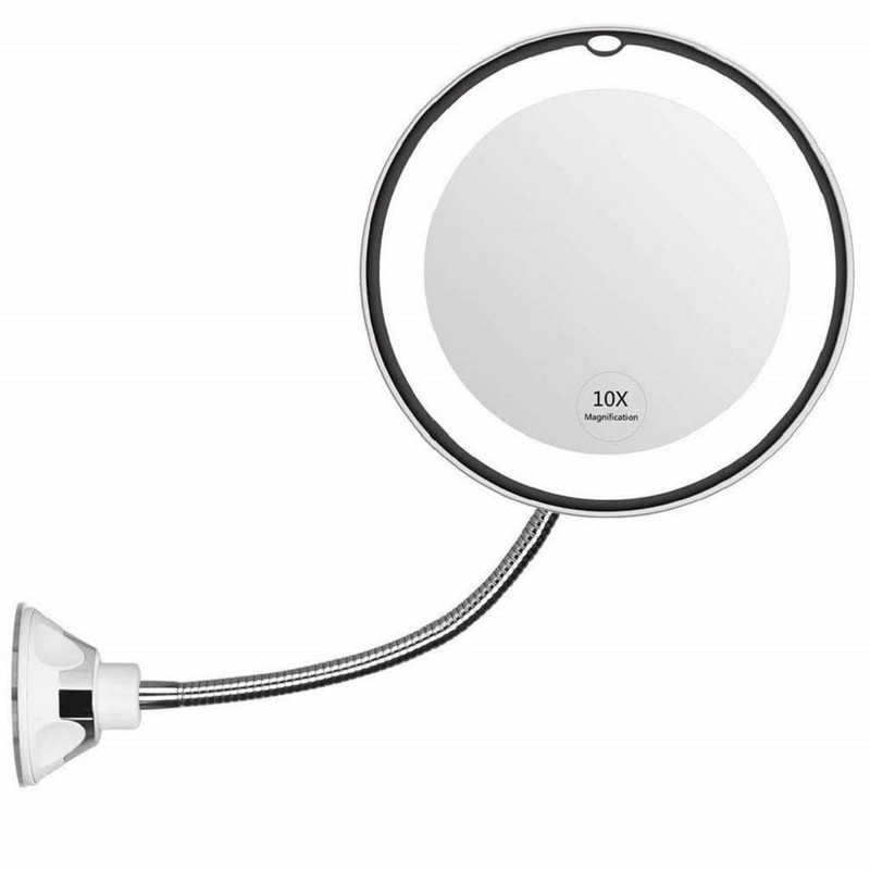 Genérico - Espejo Maquillaje Aumento Luz Led Cuello Cisne Flexible Rondon