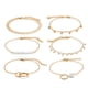 thumbnail image 3 of 6-Piece Stackable Chain Bracelet Set: Adjustable, Hollow Out Geometry & Tassel Design - Perfect Gift!, 3 of 4