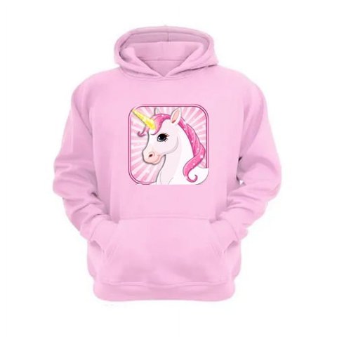 Genérico - Polerón Canguro Unicornio Rosa Talla S Unisex