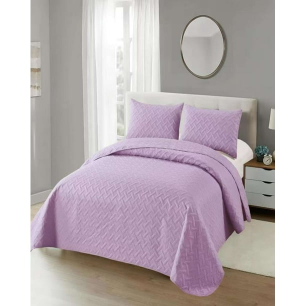 Cubrecama Colchas Quilt De Verano King Lila