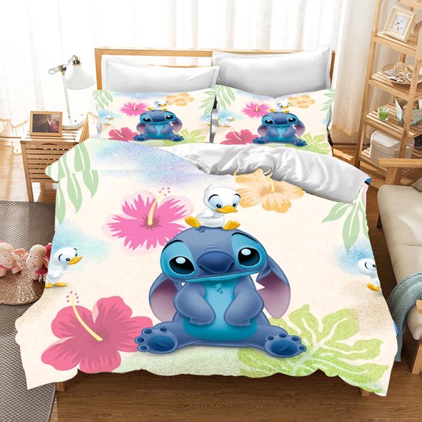 v2404 Bed Sheets Cotton Stitch Duvet Cute Printed Cartoon Quilt Cover Luxury Bedding Children'S Bedding Set Queen Size Modern Home 3-Piece Bedding Set (1 Duvet Cover + 2 Pillow Shams) Bed Sheets ju240