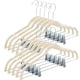 thumbnail image 1 of Paquete de 10 perchas de terciopelo con clips para pantalones y faldas, color marfil, 1 of 7
