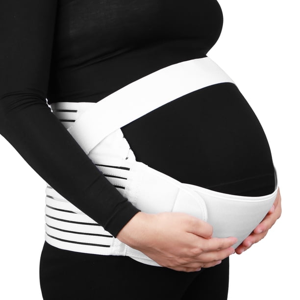 Cinturón de Soporte de Maternidad Blanco de REGALWOVEN para Embarazo, Abdomen, Vientre, Espalda, Banda de Refuerzo Blanco M