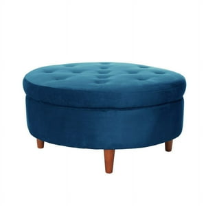 Latam Home - Pouf Paris Tela Velvet Azul Petroleo