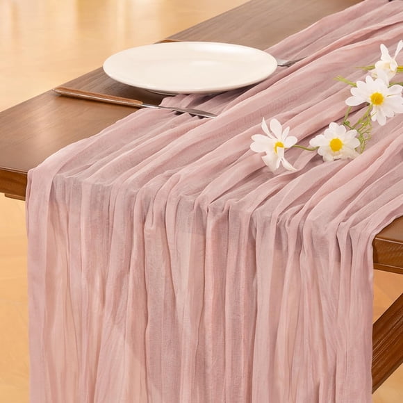 Pink Cheesecloth Table Runner Fall Boho Wedding Birthday Party