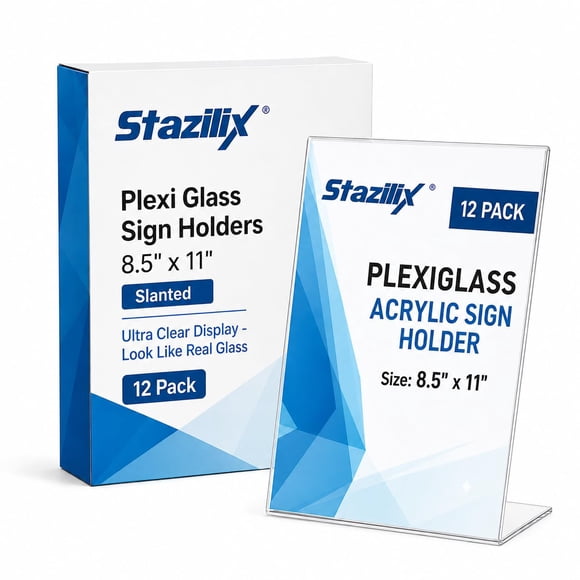 Porta Carteles Stazilix 22x28 cm Pack de 12 Acrílico Transparente