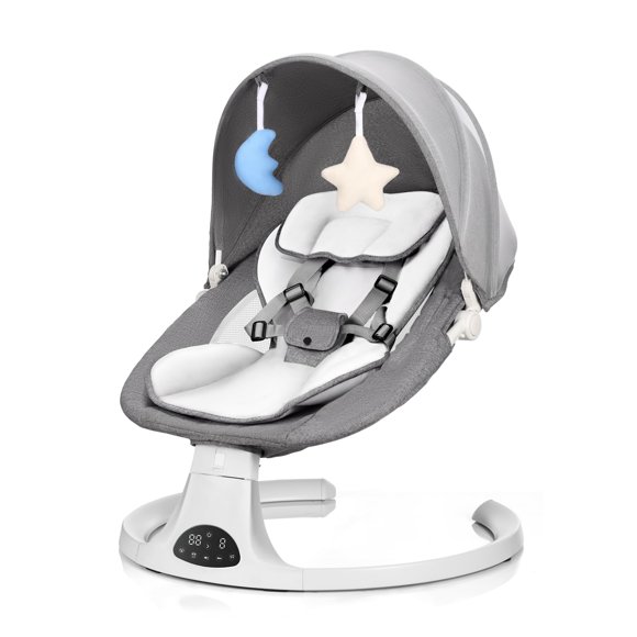 Columpio eléctrico para bebé DEAREST BABY con control remoto, gris, 9 kg