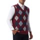 thumbnail image 5 of INSPIRE CHIC Chalecos para Hombre Argyle Tejido Ajustado Sin Mangas de Color Contrastante Chaleco Pullover M Burdeos Azul Marino, 5 of 7