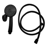 Genérico - Kit Ducha Teléfono Plast Manguera Soporte Acero Inox Negro