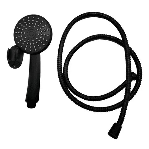 Genérico - Kit Ducha Teléfono Plast Manguera Soporte Acero Inox Negro