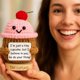 thumbnail image 5 of Muñeca de ganchillo hecha a mano con forma de cupcake positiva, regalo de amistad, 5 of 7