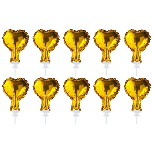 10 Piezas De Globos De Aluminio De 5 Pulgadas Para Bodas, Baby Shower, Graduación, Aniversario, Adornos, Corazón áureo