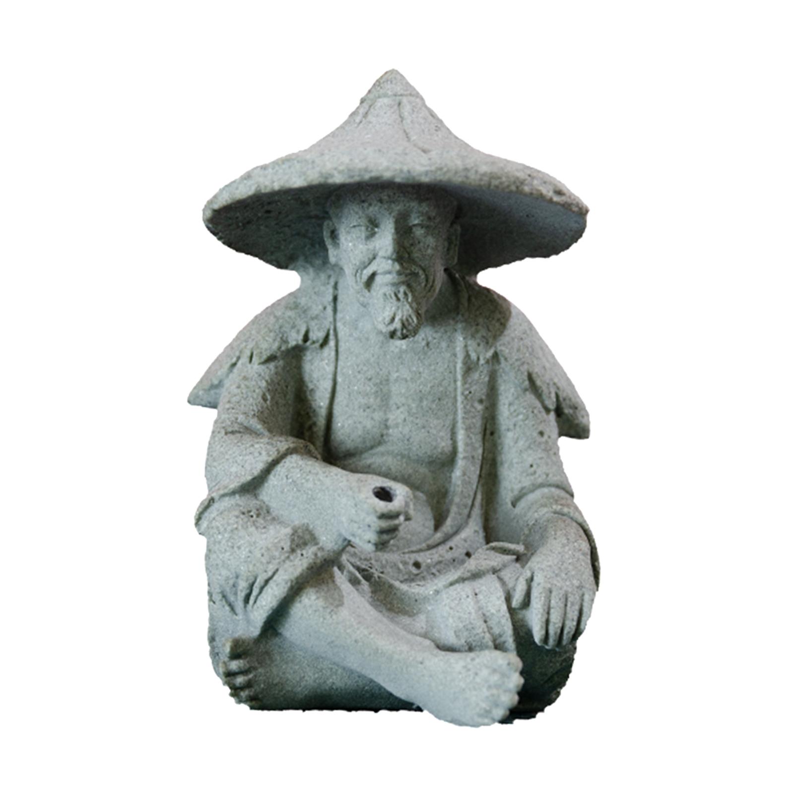 Bothyi - Resina Acuario Antiguo Pescador Chino Personajes Estatua Ornamento Moderado