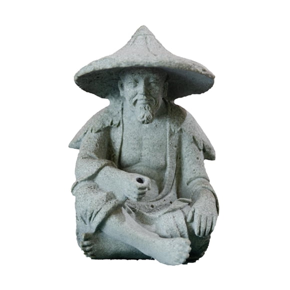 Resina Acuario Antiguo Pescador Chino Personajes Estatua Ornamento Moderado