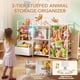 thumbnail image 2 of Organizador de almacenamiento de juguetes BBLIKE 3 en 1 con estantería y peluches, 2 of 8