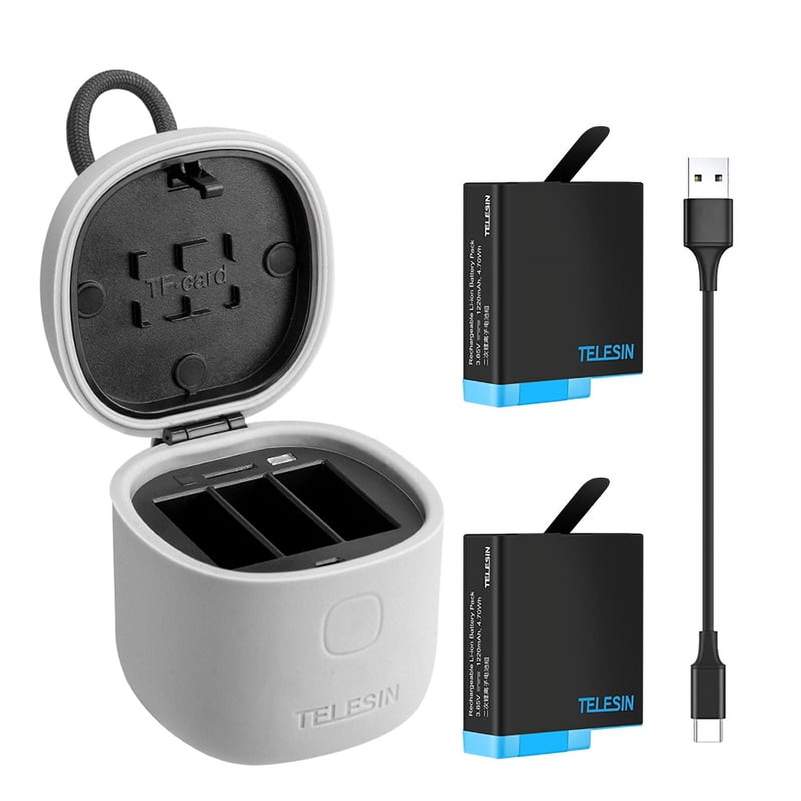 Cargador Allin Triple + 2 Baterías Para Gopro Hero 5 6 7 8 / Telesin