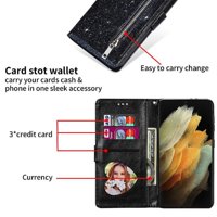 Funda Para Foxdock Elegante Funda Google Pixel 8 Glitter Con Cremallera-Ideal Para El Uso Diario