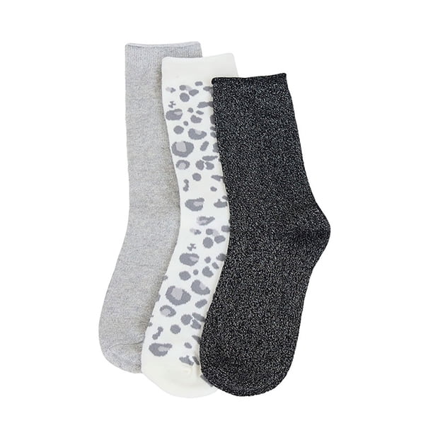 Calcetines Mujer Largos Animal Print Negro Corona