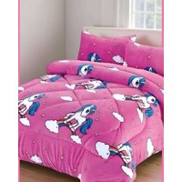 Genérico - Cobertor De Invierno Diseño Unicornio Arcoiris Plush Con Chiporro Plaza Y Media S42