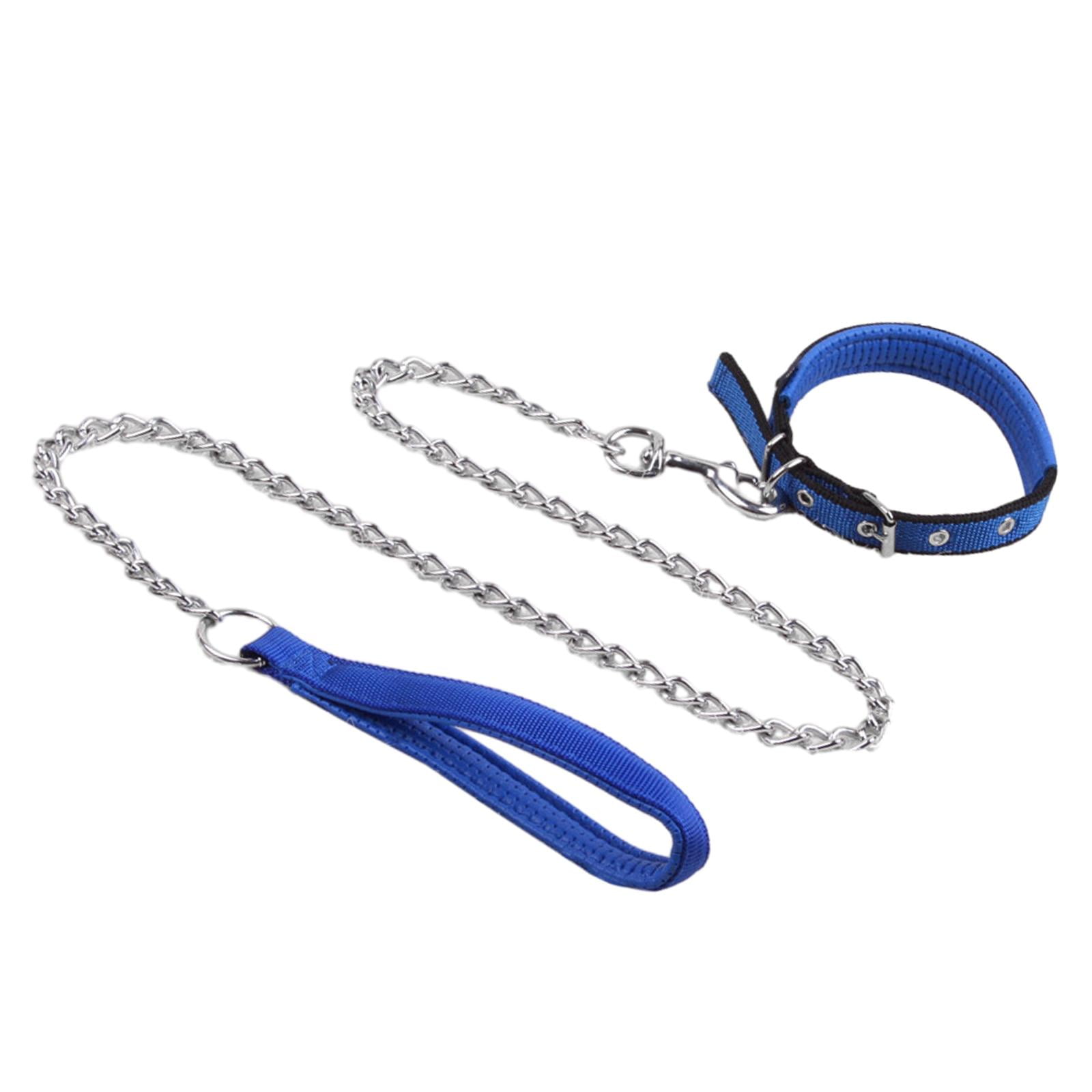 Magideal - Correa Para Perro, Cuerda De Tracción Para Mascotas, Cómoda Y Portátil, Correa Para Caminar Para Entrenamiento De Perros Pequeños, Medianos Y Grandes Azul Con Cuello