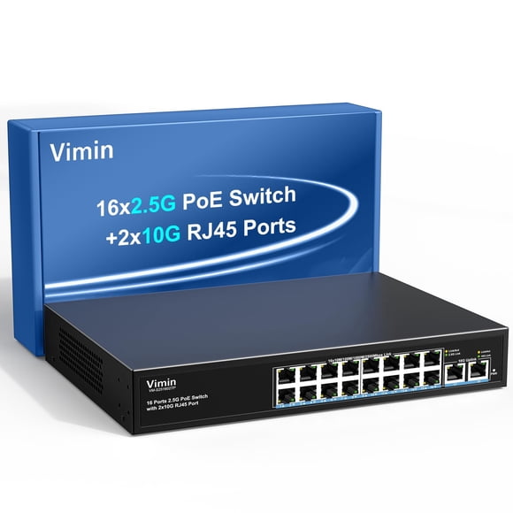 Switch de Red VIMIN VM-S251602TP 16x2.5G+2x10G PoE+