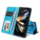 thumbnail image 3 of Funda tipo cartera FOXDOCK para Samsung Galaxy Z Fold 4 , diseño girasol en relieve, cuero PU, cierre magnético, soporte y tarjetero, 3 of 5
