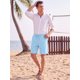 thumbnail image 2 of INSPIRE CHIC Pantalones Cortos de Lino Ligeros de Verano para Hombre con Cordón M Azul, 2 of 5