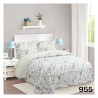 Genérico - Cubrecama Sherpa King - Blanco Flores M955