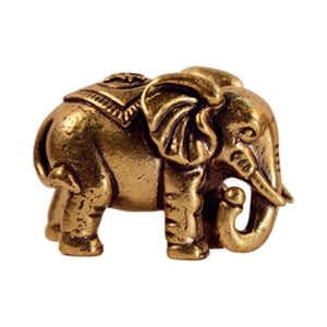Bothyi - Estatuillas De Estatuas De Elefante Mini Estatua De Elefante De Latón Para La Riqueza De La Decoración Del Escritorio Del Hogar