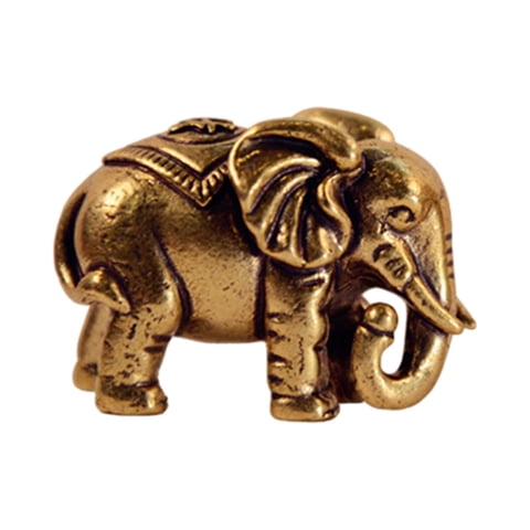 Bothyi - Estatuillas De Estatuas De Elefante Mini Estatua De Elefante De Latón Para La Riqueza De La Decoración Del Escritorio Del Hogar