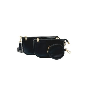 Todopiel - Cartera + Estuche + Monedero Ecocuero Negro Crs88