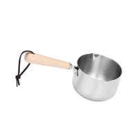 Bothyi - Olla De Sopa De Acero Inoxidable Olla De Desayuno Para Bebés Para Rv Cocina De Inducción De Viaje Mango De Madera L