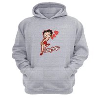 Genérico - Polerón Canguro Betty Boop Gris Claro Talla M Unisex