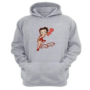 Genérico - Polerón Canguro Betty Boop Gris Claro Talla Xl Unisex