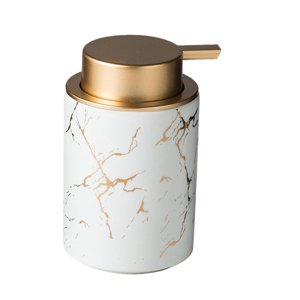 Magideal - De Jabón De Botella De Bomba De Cerámica Para Jabón De Lavavajillas De Cocina De Oficina , Textura De Mármol Blanco