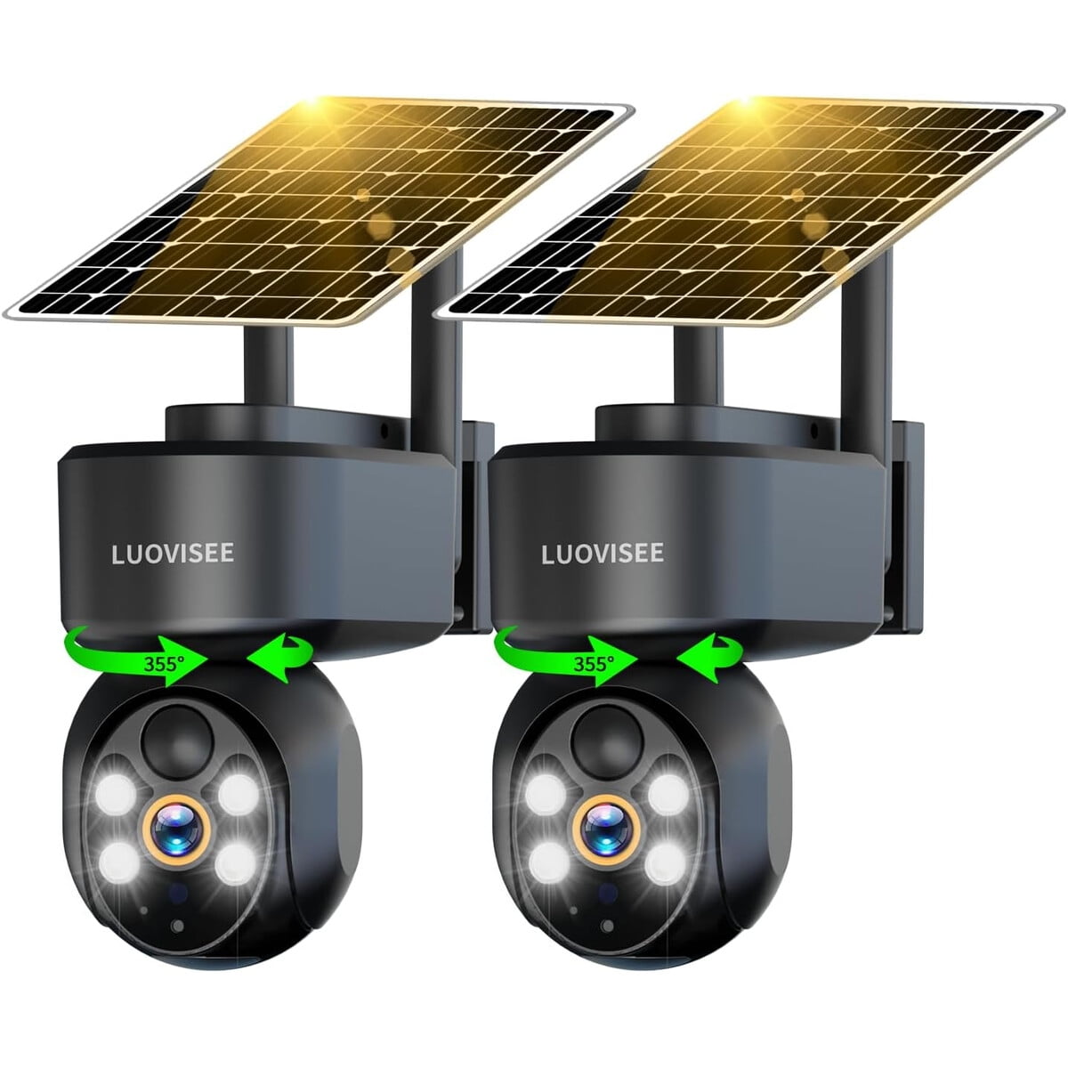 Camara Seguridad Exterior Luovisee Wifi Solar Ptz 360a 2 Pack 1296p