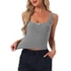 thumbnail image 1 of INSPIRE CHIC Camiseta de Mujer de Jersey con Encaje de Punto Acanalado en la Espalda en Forma de U, Tops de Pijama Suaves sin Mangas, Cami de Ropa de Descanso para Dormir M Gris, 1 of 6