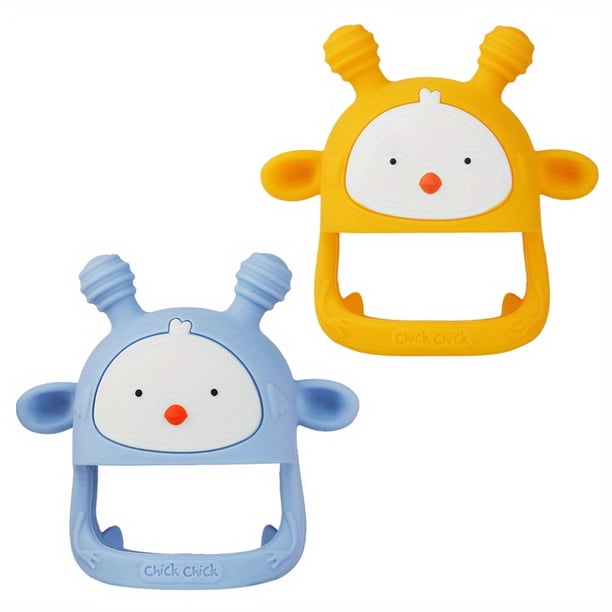Silicone Baby Teething Toy Never Drop Infants Toys Baby Teether Infant Rattling Teether Soothing Pacifier Teething Toys For Babies 6-12 Months BPA Free (1/2 Pack)