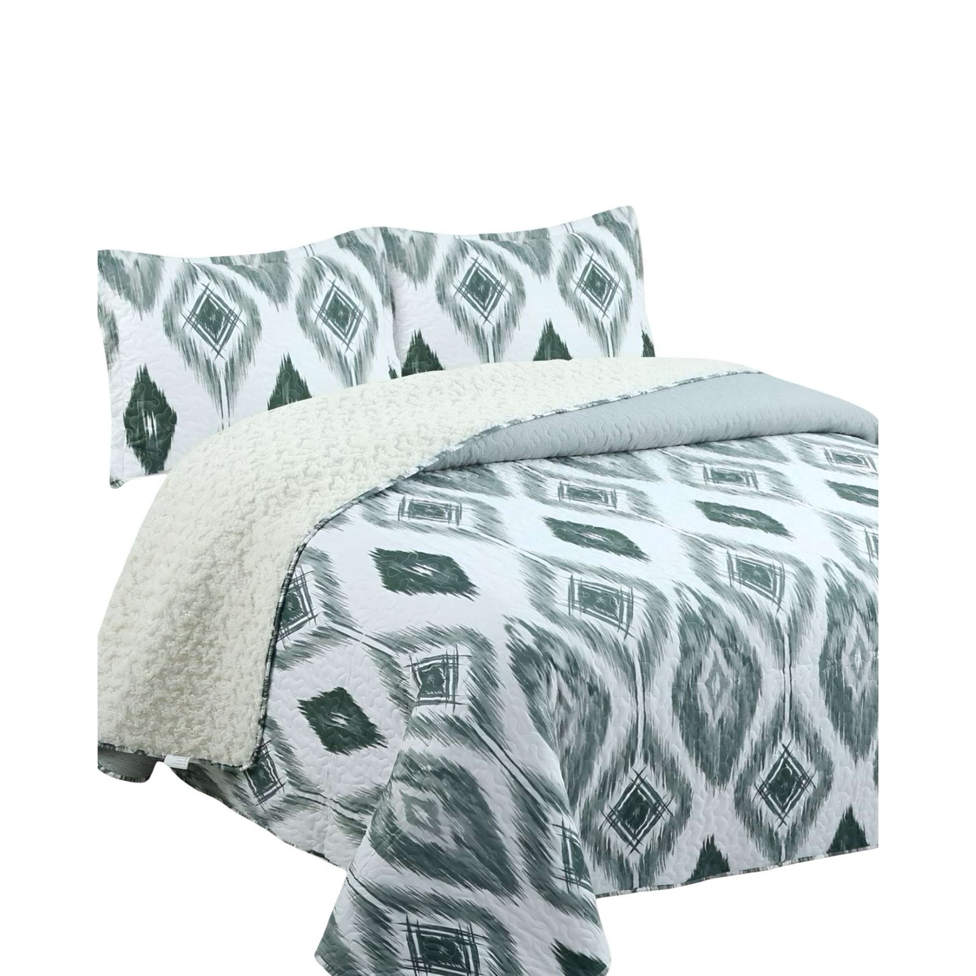 Feiya - Quilt Con Sherpa King Blanco J20