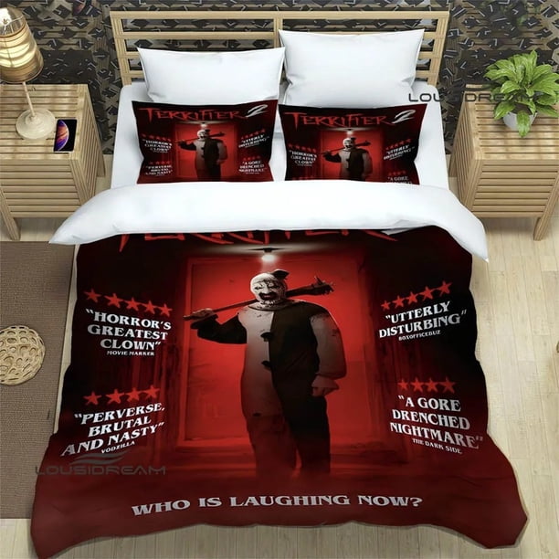 Terrifier horror printed bedding sets exquisite bed supplies set duvet cover bed comforter sets bedding sets luxury birthday gift