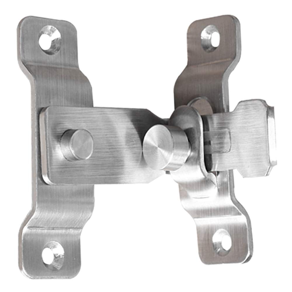 Xusx111 - 2 Paquete Cerradura De Puerta Giratoria, Cerradura De Puerta De Barra De Acero Inoxidable De 90 Grados, Cerradura De Puerta Deslizante, Acabado Cepillado