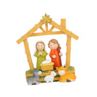 Magideal - Estatuilla De Belén De Navidad Led, Estatua Decorativa, Regalo, Decoración De Mesa De Navidad, Adorno De Escritorio Para Estante, Escritorio, Vacacion