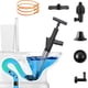 thumbnail image 1 of Desatascador de inodoro, desatascador de aire a alta presión con barómetro en tiempo real, de acero inoxidable, para inodoros, baños, desagües de piso y tuberías obstruidas (negro), 1 of 7
