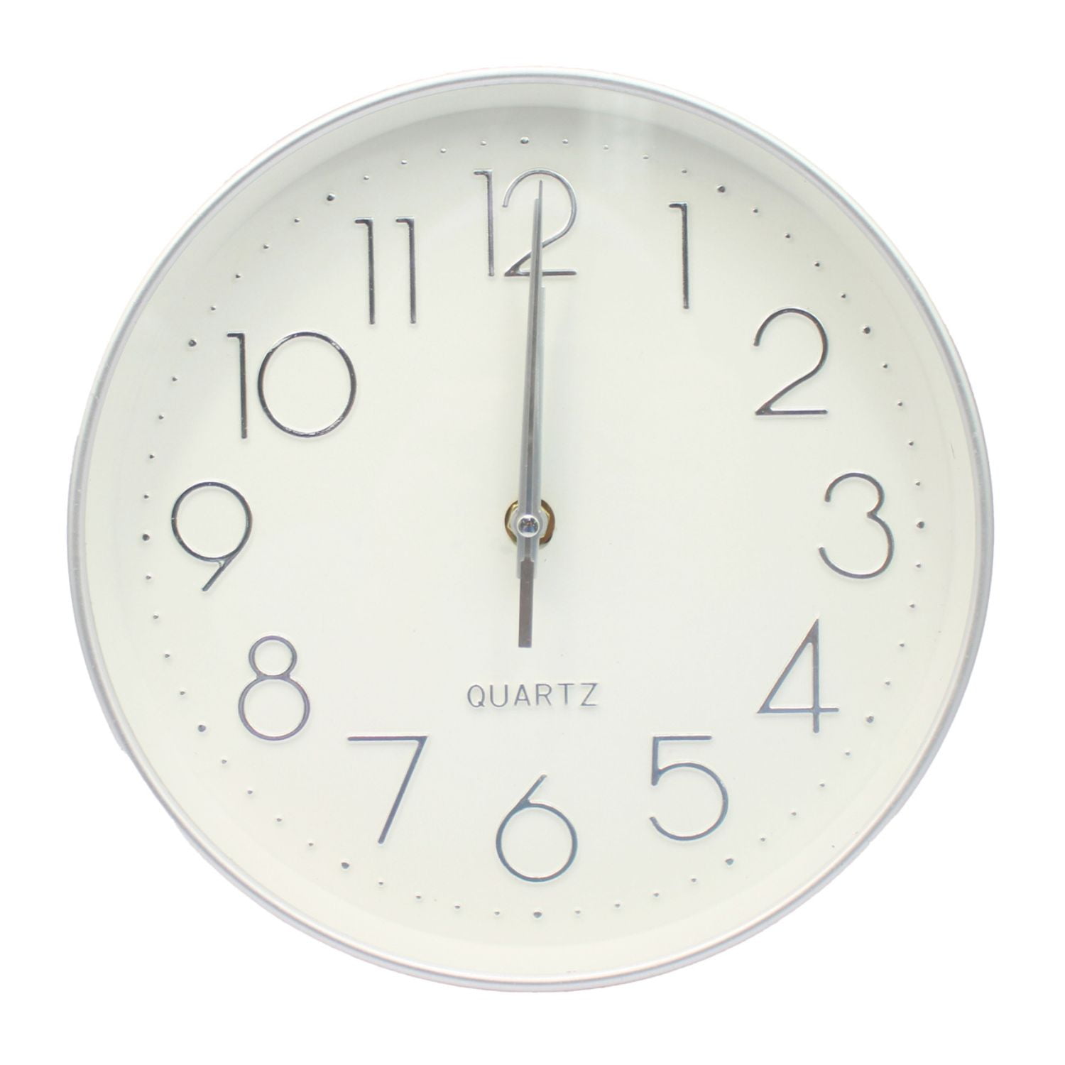 Puntostore - Reloj De Pared Blanco Silver 25cm Decorativo Y Moderno - Ps