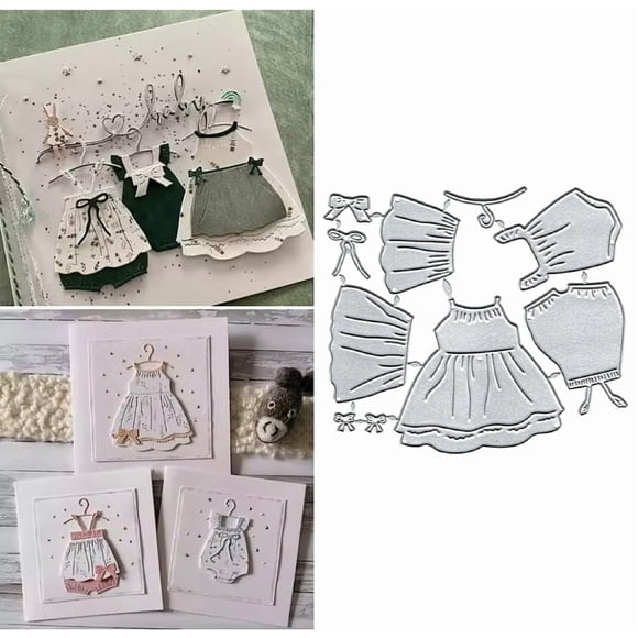 Troquel metálico de acero al carbono para vestido de bebé tipo delantal Lauboruan 12 x 12 cm